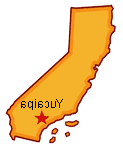 Yucaipa located on an image of California marked with a star.